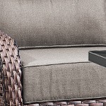 gray cushion/brown wicker