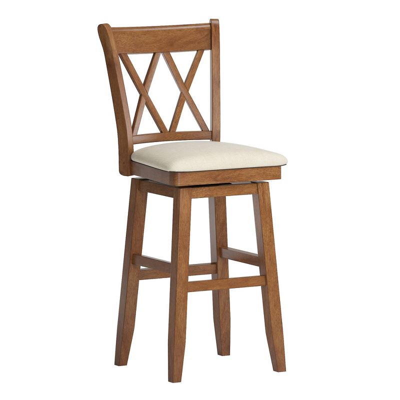 29" South Hill Double X Back Wood Swivel Height Barstool - Inspire Q, 1 of 12