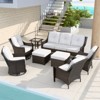 EAGLE PEAK Azure Bay 8 Pieces Wicker Outdoor Patio Furniture Set, Sofa 4 Chairs with Ottomans and Side Table - 2 of 4