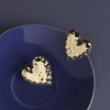 SOHI Women's California Gold Dented Textured Heart Stud Earrings - 2 of 4