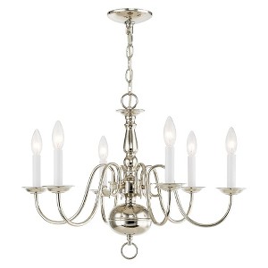 Livex Lighting Williamsburgh 6 - Light Chandelier in  Polished Nickel - 1 of 2