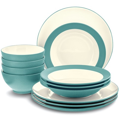 Noritake Colorwave Turquoise 12-piece Coupe Set : Target