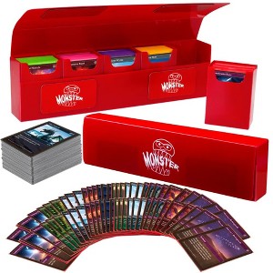 Monster Protectors Magnetic Five Deck Box - Red, Holds 375 Gaming TCGs, Works w Standard & Smaller Size Gaming Trading Cards, Removable Construction - 1 of 4