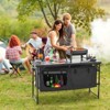 VEVOR Camping Kitchen Table, Folding Outdoor Cooking Table, 3 Adjustable Heights, Aluminum Lightweight Portable Cook Station, Black - 2 of 4