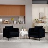 Accent Chair for Living Room, Polyester Comfy Single Sofa Chair Mid-Century Modern Armchair with 1 Pillow and Metal Legs for Bedroom Office Reading - 3 of 4