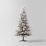 7' Pre-Lit Upswept Flocked Full Balsam Fir Artificial Christmas Tree Clear Lights - Wondershop™
