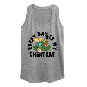 Women's - Hey Arnold! - Cheat Day Graphic Racerback Tank - 1 of 4