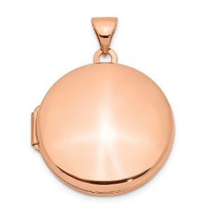 Black Bow Jewelry 14k Rose Gold 20mm Round Polished Flat Locket - 1 of 4