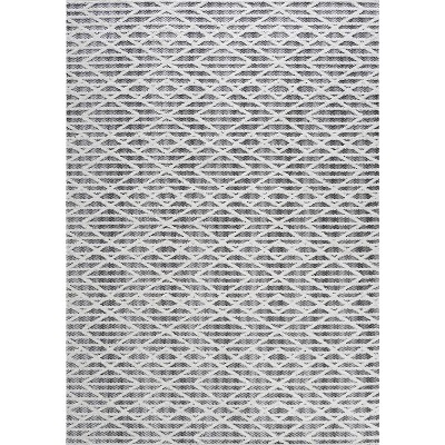 Elegant Ivory Diamond 4' x 6' Synthetic Reversible Area Rug