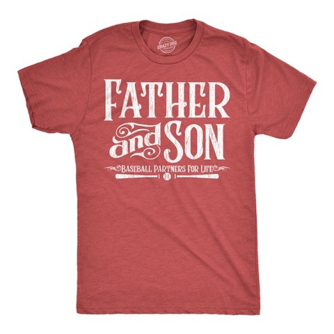 Мужские футболки Crazy Dog T-Shirts, Inc. Mens Funny T Shirts Father and Son Baseball Partners for Life Sarcastic Fathers Day Graphic Tee for Men - Crazy Dog Men's T Shirt Gift for Dad Red XL