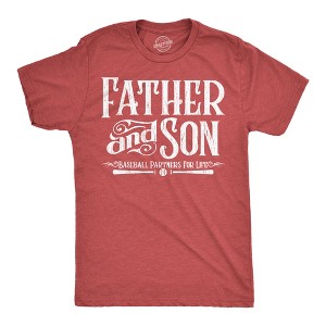 Mens Funny T Shirts Father And Son Baseball Partners For Life Sarcastic Fathers Day Graphic Tee For Men - Crazy Dog Men's T Shirt - 1 of 4