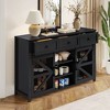 Bella Depot 55'' Sliding Barn Door Sideboard Storage Cabinet with 3 Drawers, Adjustable Shelves - 2 of 4