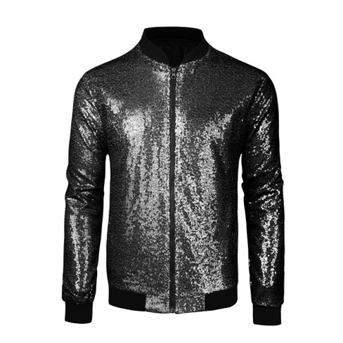 Bomber Jacket with Sequins - Black/multicolored - Kids