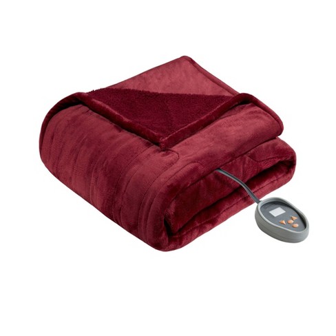 Full Microlight To Berber Electric Bed Blanket Red : Target