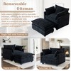 Busaurus Oversized Chenille Indoor Chaise Lounge Chair with Ottoman - 4 of 4