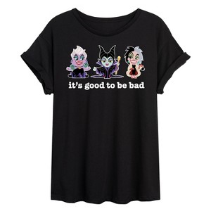 Women's - Disney Villains - Villian Symbols Oversized Graphic T-Shirt - 1 of 4