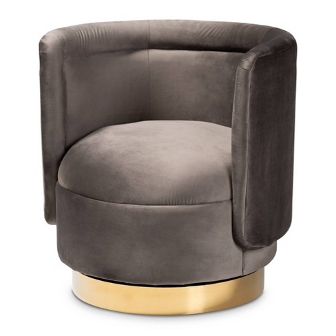 Saffi Velvet Upholstered Swivel Accent Chair Baxton Studio Target