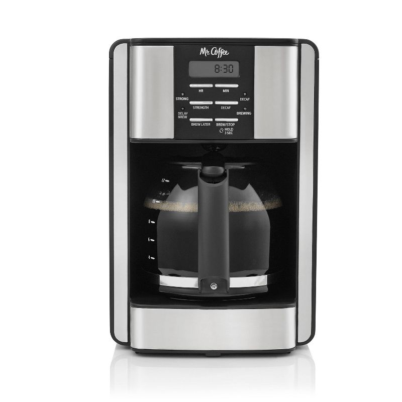 Mr. Coffee 12-Cup Programable Coffee Maker Black/Stainless Steel, 1 of 7