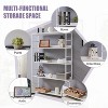 68.9'' 5-Tier Home Office Bookcase Open Bookshelf Storage Large 5 Shelf Bookshelf Simple style bookshelf Furniture with Metal Frame -The Pop Home - 4 of 4