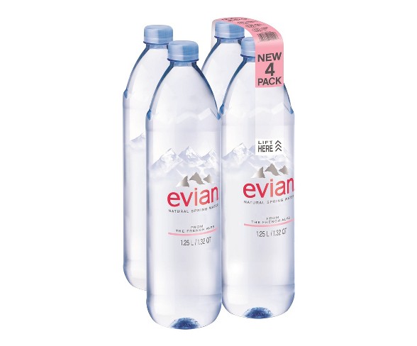 Evian Premium Pure Water - 4pk/1.25 Liter Bottles