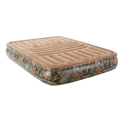 RealTree Edge Camo Lumbar Zone Comfort 13" Outdoor Air Mattress with Hands-Free Electric Pump - Queen