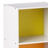 Hodedah Import 12 D x 16 W x 47 H Inch 4 Shelf Bookcase Storage Organizer Solution for Living Room, Bedroom, or Office, White and Rainbow - 3 of 4