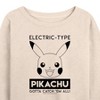 Women's - Pokémon - Pikachu Electric Type Lightweight French Terry Wide Neck Long Sleeve Shirt - 2 of 4