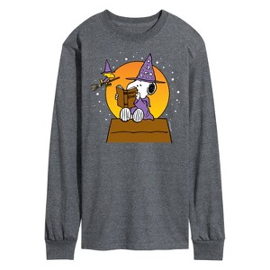 Men's - Peanuts - Sorcerer Snoopy Woodstock Long Sleeve Graphic T-Shirt - 1 of 4