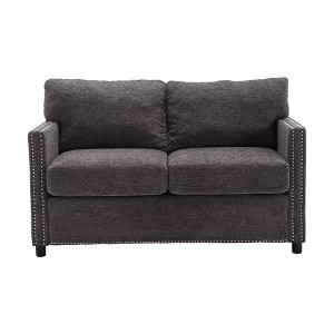 NicBex Loveseat Sofa with Soft Cushion and Side Pocket Modern Upholstered 2 Seater Loveseat Couch for Living Room,Bedroom,Gray - 1 of 4