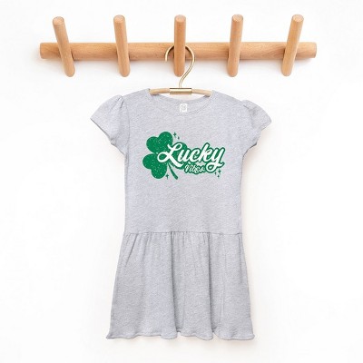 The Juniper Shop Lucky Vibes Clover Toddler Graphic Dress