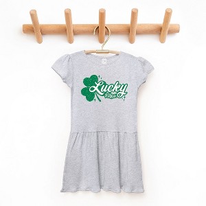 The Juniper Shop Lucky Vibes Clover Toddler Graphic Dress - 1 of 3