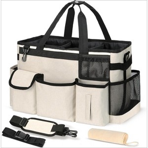 Large Cleaning Caddy Bag for House & Bathroom Supplies, 15 x 8 x 10.5 Inch Cleaning Supply Organizer with Adjustable Strap - 1 of 4
