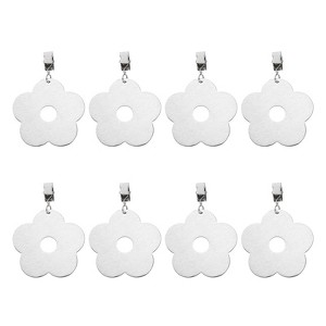 Unique Bargains Stainless Steel Flower Shape Tablecloth Weight Clips Silver 2.68" x 2.68" - 1 of 4