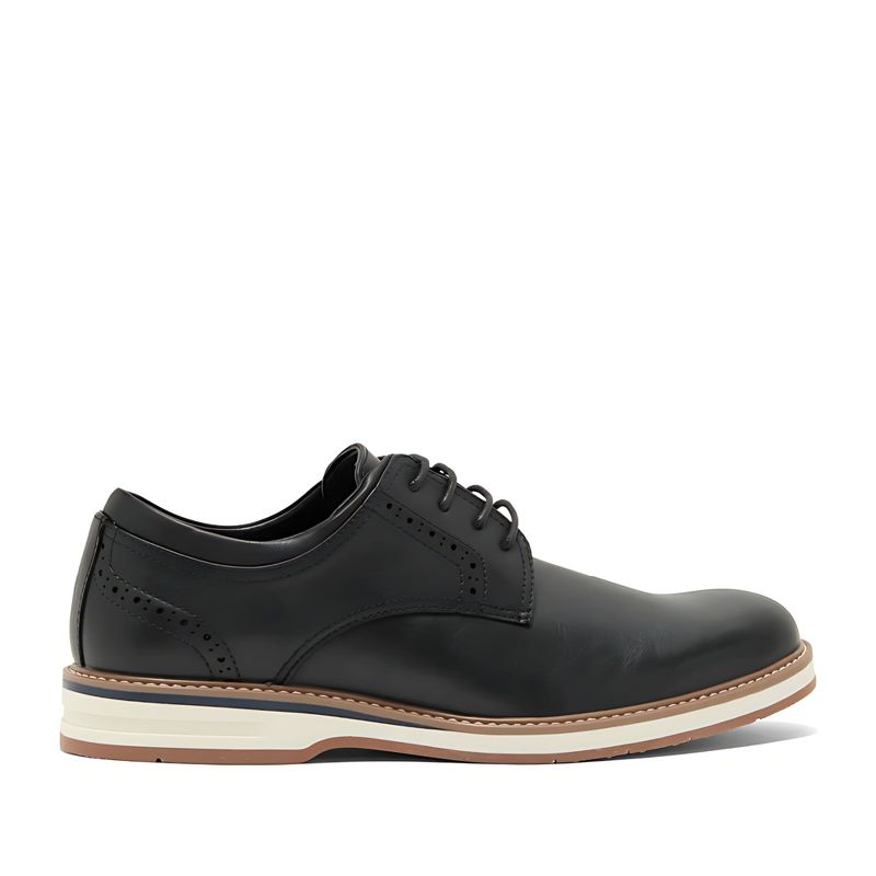 RUSH Gordon Rush Mens Synthetic Leather Dress Plain Toe Oxford Shoe, Black, Size 7