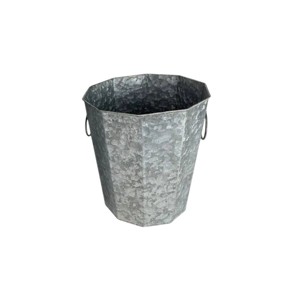 Slickblue Galvanized Metal Desk Planter, Geometric Wire Design, Planter & Holder, Contemporary, Silver, Size Options - 1 of 3