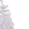 Northlight Pre-Lit Slim Woodbury White Pine Artificial Christmas Tree - 3' - Pink Lights - 4 of 4