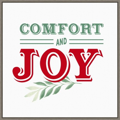 22" x 22" Kitschy Comfort and Joy Framed Wall Canvas - Amanti Art