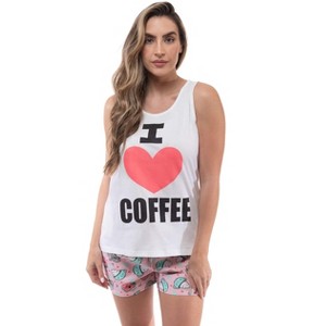 Just Love Womens Tank & Short Cute Pajama Set - Ribbed PJ Sets Sleepwear Loungewear - 1 of 3