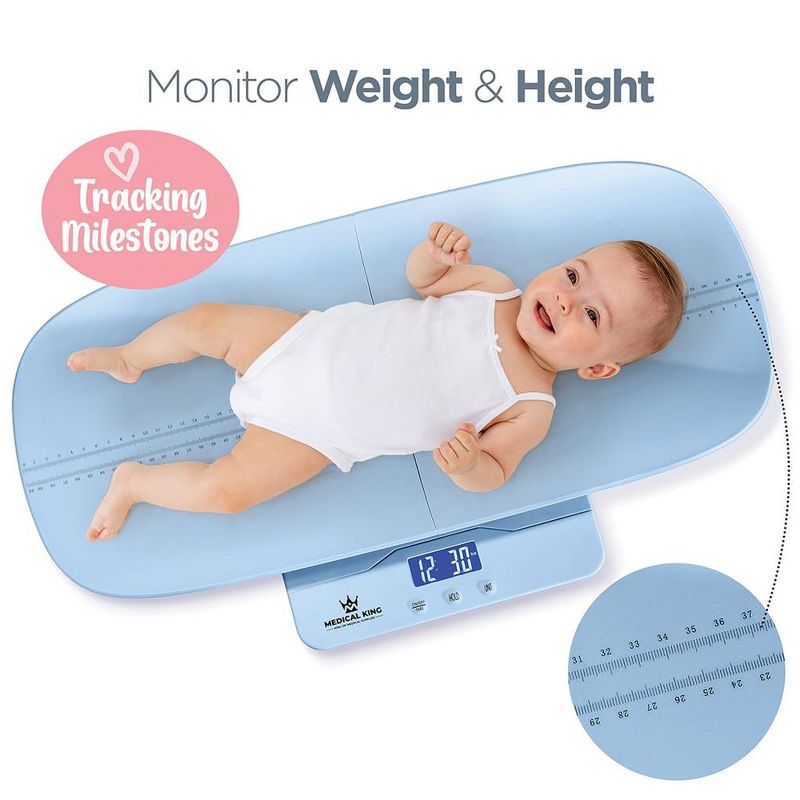 Digital Baby Scale - Multifunction Infant Scale, Toddler Scale & Pet Scale with Collapsible Weighing Tray 4 Weighing Modes, 200 lbs Max MedicalKingUsa, 3 of 8