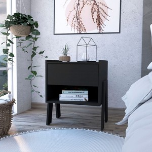 NicBex Nightstand with 1 Drawer,Bedside Table with Solid Wood Frame and Wood Legs,Modern Side Table for Bedroom,Living Room - 1 of 4