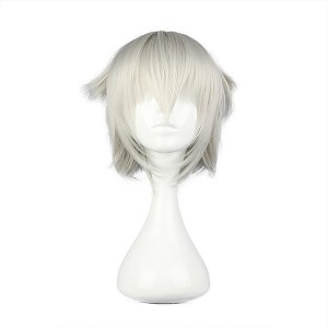 Unique Bargains Women's Halloween Wigs 13" with Wig Cap White - 1 of 4
