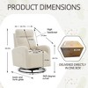 NicBex Corduroy Fabric Glider Rocking Chair,Upholstered Swivel Recliner Chairs with High Backrest,Cozy Rocking Chair,Nursing Chair for Bedroom - 3 of 4