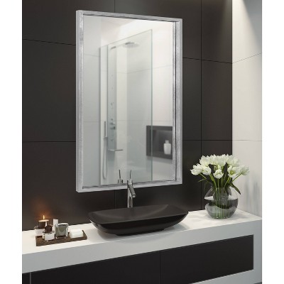 Transitional Silver Wood Rectangular Vanity Wall Mirror 39"x28"