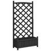 VidaXL Planter with Trellis Black Solid Wood Fir - 2 of 4