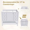 MAYEERTY 36" Bathroom Vanity without Sink 1 Cabinet 3 Drawers Solid Wood Frame MDF White - 3 of 4