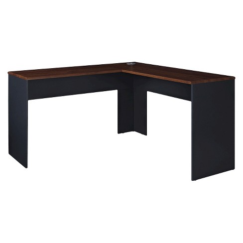 Eastcrest Contemporary L-Shaped Desk - Cherry/Slate Gray ...