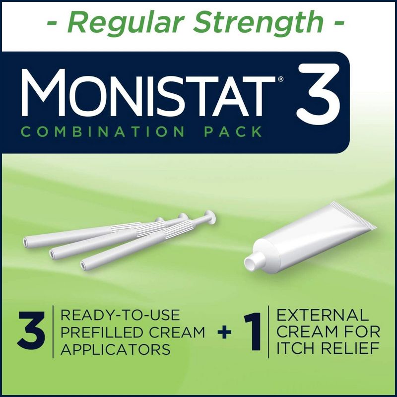 Monistat 3-Dose Yeast Infection Treatment, 3 Prefilled Applicators &#38; External Itch Cream, 4 of 10