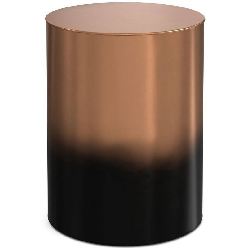 Lance Metal Cylinder Accent Table Ombre Black/Copper - WyndenHall, 1 of 8