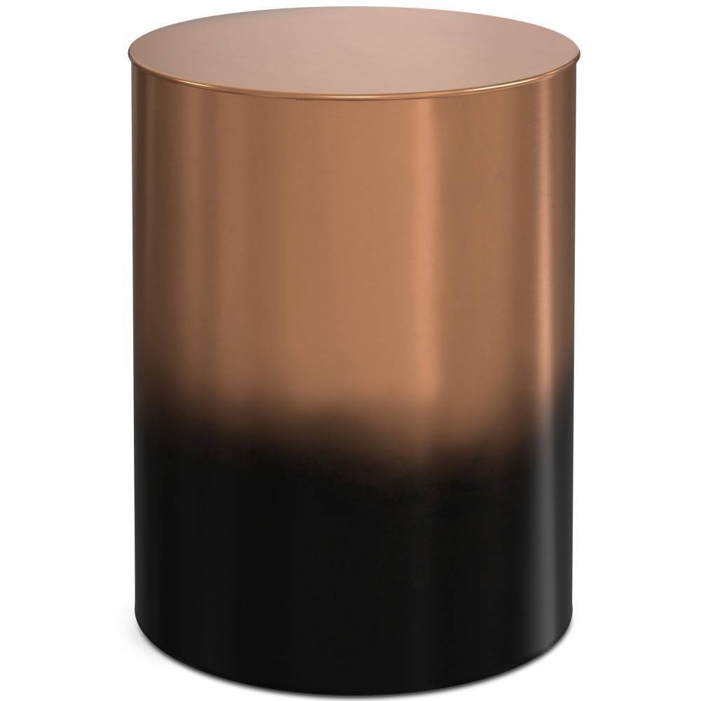 Lance Metal Cylinder Accent Table: No Assembly, Iron Side Table - WyndenHall