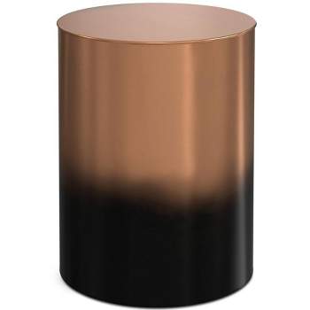 Lance Metal Cylinder Accent Table Ombre Black/Copper - WyndenHall